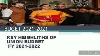 key highlights of union budget 2021-2022