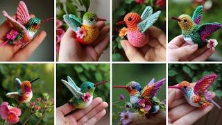 HUMMINGBIRD MULTICOLOR  CROCHET KNITTING THREAD WOOL MADE DESIGNS IDEAS - KLMNO ART