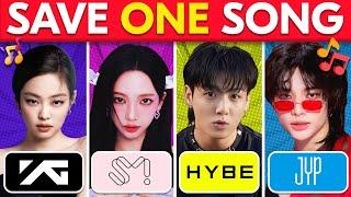 SAVE ONE SONG - YG vs SM vs HYBE vs JYP | KPOP Quiz Game (Music Quiz)