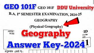 geography geo 101f answer key today ddu | ba 1st semester | ba 1st sem geography answer key ddu