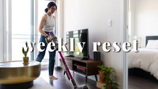 Clean my ENTIRE apartment with me  simple sunday reset routine