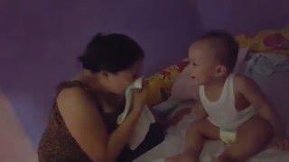 Baby Laughing at Mom's Blowing of Nose