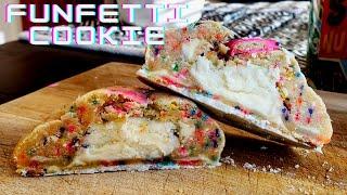 GIANT BUTTERCREAM STUFFED FUNFETTI COOKIES