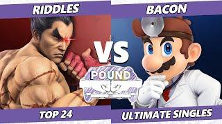 Pound 2022 Top 24 - BacoN (Dr. Mario) Vs. Riddles (Terry, Kazuya) SSBU Smash Ultimate Tournament