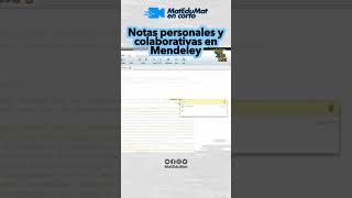 Notas personales y colaborativas en Mendeley. #educación #matemática #mendeley #nota