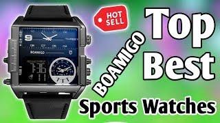 Best sports watches For Man/BOAMIGO brand men sports watches 3 time zone big man fashion watch