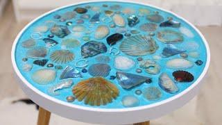 STUNNING Beach seashell and resin table | DIY resin tutorial