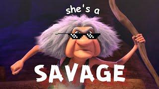 gran being the sassiest grandma alive for 2 mins and 18 seconds straight (the croods)