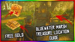 RED DEAD REDEMPTION 2 ONLINE Bluewater Marsh Treasure Map Locations Guide ! (FREE GOLD RDR2 ONLINE)