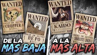 De la RECOMPENSA MÁS BAJA a la MÁS ALTA de ONE PIECE