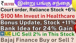 Bajaj Finance | Tamil share market news | RELIANCE Infra | PB Fintech | Federal Bank | Max Estates