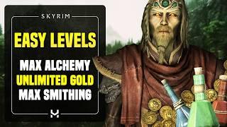 The ULTIMATE Skyrim Potion/Level Glitch (Max Alchemy, Smithing & Gold)