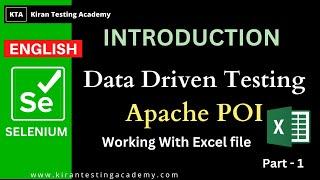 Introduction To Apache Poi - Selenium Data Driven Testing -working with excel in selenium-part 1