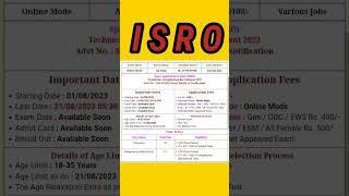 ISRO (SAC) Technician B new vacancy || ISRO New requirements 2023 @srkitech.