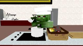 Minecraft animation  Cooking show  Steve vs Zombie  mine imator