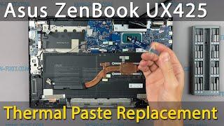 Asus ZenBook 14 UX425E Disassembly, fan cleaning and thermal paste replacement