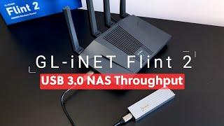 GL-iNet Flint 2 - USB 3.0 Network Attach Storage (NAS) Throughput Test