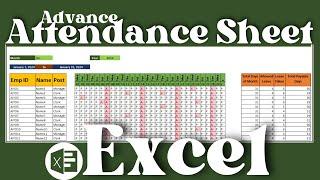 Excel attendance Sheet || Employee attendance Sheet in Excel | Automated attendance sheet in excel