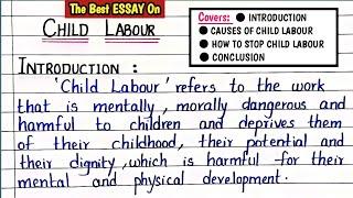 Essay on Child Labour | Essay on World Day Against Child Labour | Best Essay Writing | Write Right