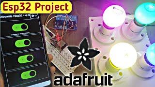 ESP32 NodeMCU Adafruit IO Home Automation: Control 4 AC Bulbs