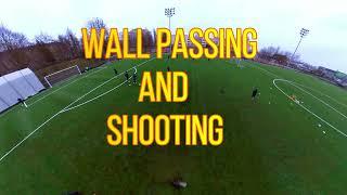 Wall passing and shooting warm up drill.