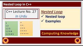 Nested Loop in C++ || Nested for loop in C++ || Nested for loops