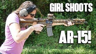 Girl Shoots AR-15 For First Time! (LIKE A BOSS!)