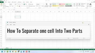 How To Separate one cell Into Two Parts
