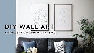 DIY HOME DECOR - EASY LINE DRAWING WALL ART