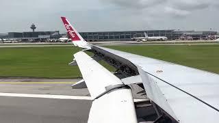 4K HDR | Thai Air Asia | Airbus A320 Landing at Singapore Changi Airport with fast PTU noise!