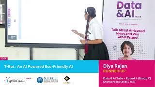 Diya Rajan Introduces T-Bot: The Eco-Friendly AI Innovation | Data and AI Talks Raipur