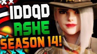 Insane ASHE - IDDQD DOMINATING Competitive! [ OVERWATCH SEASON 14 TOP 500 ]