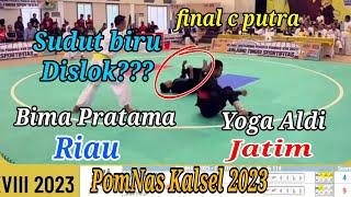 final singkat kelas c putra Bima Pratama Riau vs Yoga Aldi Pradana Jatim pomnas pencak silat 2023