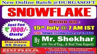 SNOWFLAKE Online Training @ DURGASOFT