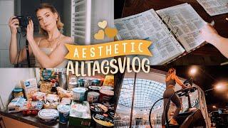 AESTHETIC VLOG: Produktiver Alltag - Uni, Putzen, Sport, Kochen, Wocheneinkauf, Make Up Routine