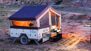 Drive 5,800km Across the Earth, Inflatable Tent Trailer Camping in the Mongolia