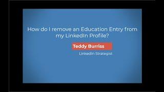 How do I remove an Education Entry from my LinkedIn Profile