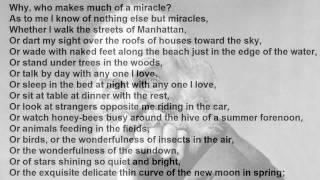 "Miracles" by Walt Whitman (read by Tom O'Bedlam)