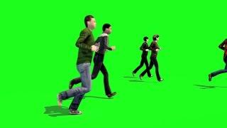 Green Screen Crowd People Run Running - Footage PixelBoom