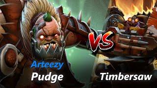 Arteezy safelane Pudge vs Timbersaw/Earthshaker | First 10 minutes