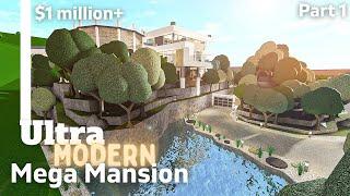 Ultra Modern Mega Mansion  Roblox Bloxburg Build (Part 1/4)