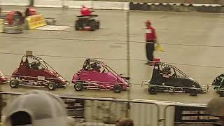 Quarter midget heat race Rumble in Fort Wayne 12/28/2024