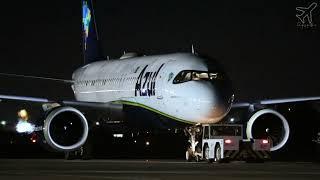 Acionamento do Airbus A320 NEO da Azul Linhas Aéreas. Aeroporto Internacional de Navegantes.