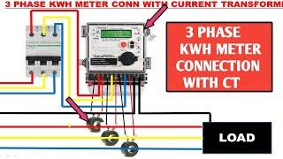 3 PHASE ENERGY METER CONNECTION WITH CT! CT OPERATED ENERGY METER CONNECTION