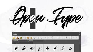 How to use and install an OTF font and use glyphs in Photoshop & Illustrator