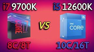 i5 12600K vs i7 9700K - Benchmark and test in 7 Games 1080p