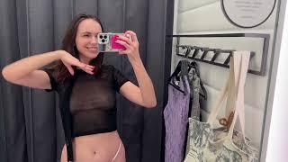 4K Transparent Try On Haul ｜ See Through Sheer Clothes ｜ No Bra