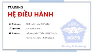 [BHTCNPM] TRAINING HỆ ĐIỀU HÀNH CUỐI KỲ 1 - NH 2023-2024