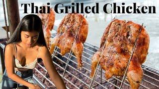 How To Cook Thai Grilled chicken - Recipe | Thailand Street food | Northern Grilled Chicken Gai Yang