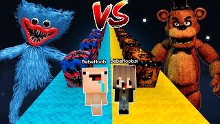 DESAFIO DE LUCKY BLOCK de HUGGY WUGGY VS FREDDY FNAF  BEBE NOOB Y BEBE NOOBSI EN MINECRAFT